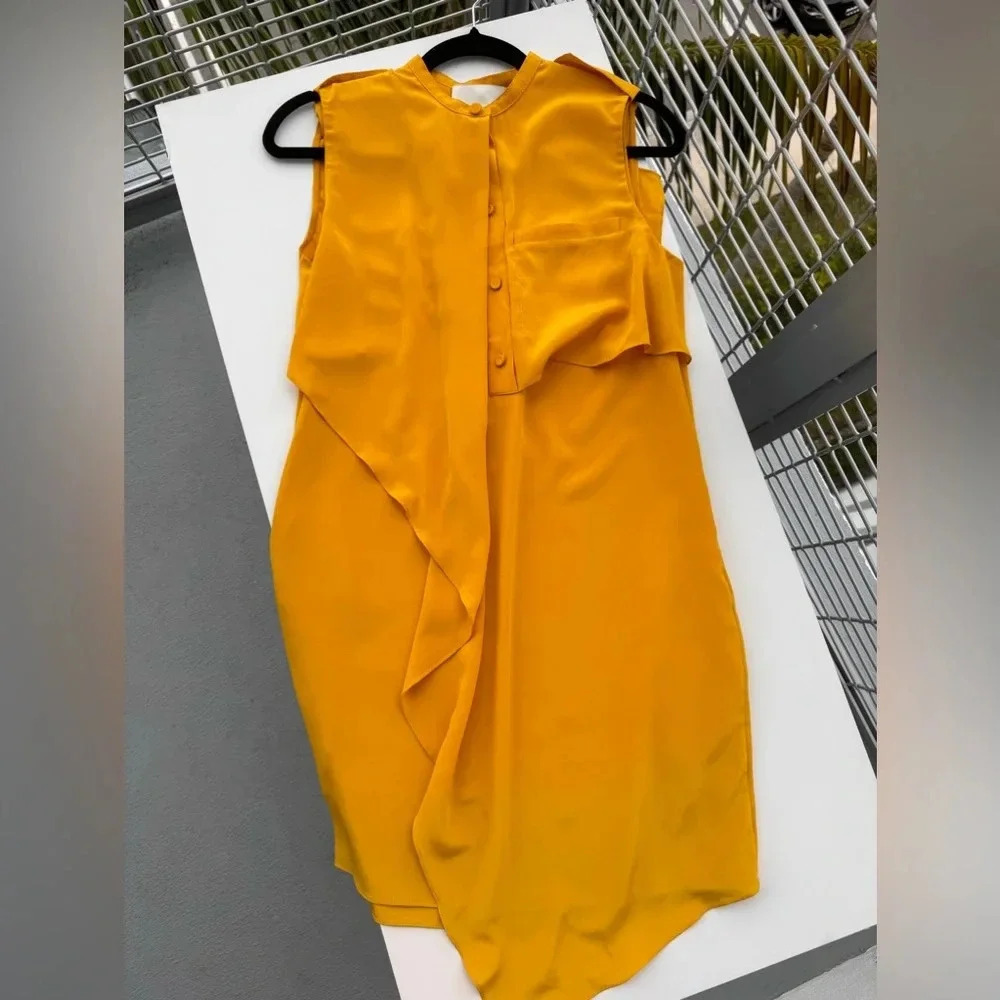 Phillip Lim 3.1 100% Silk Yellow Dress 0 - Picture 2 of 11
